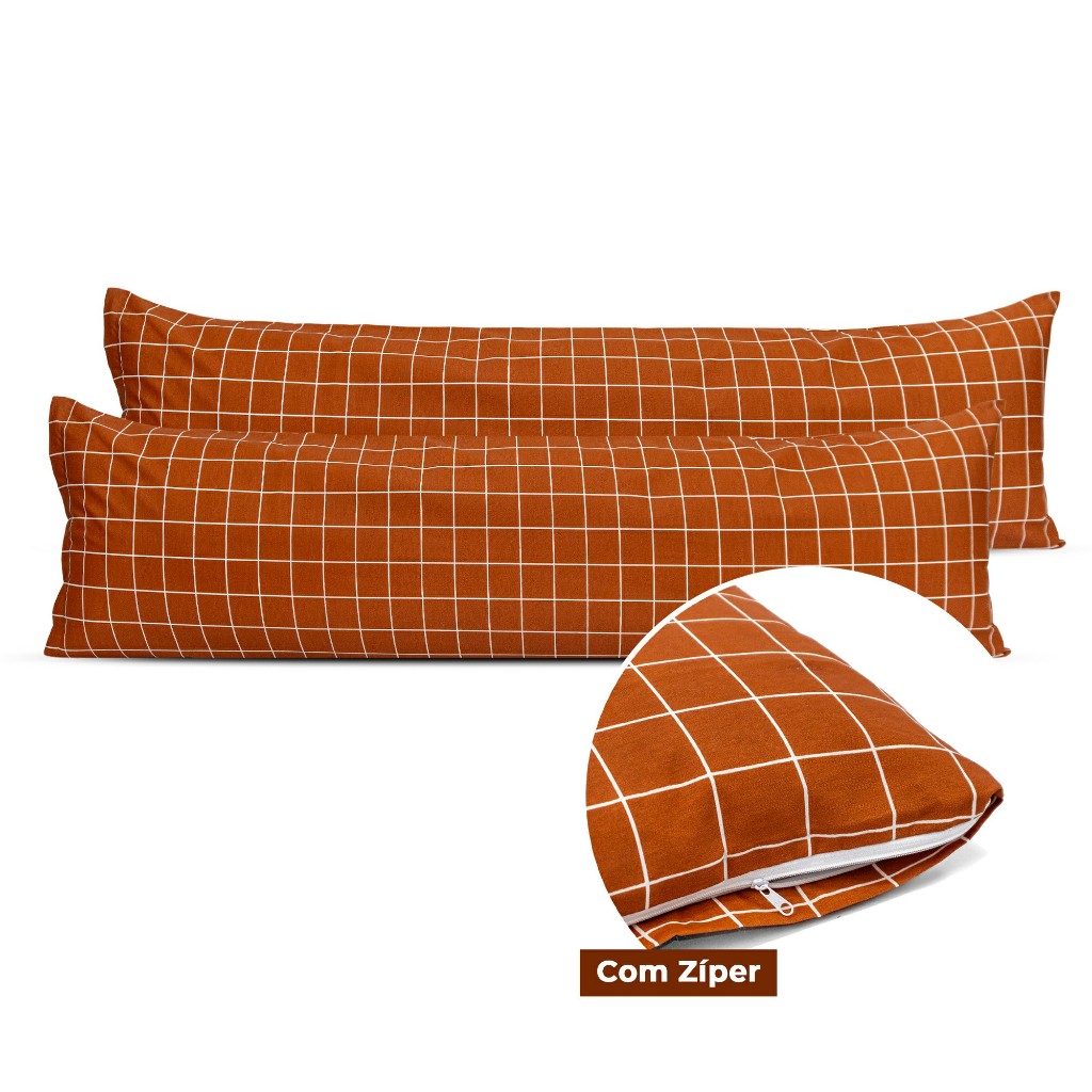 Kit 2 Fronhas Xuxão Par 1,30x40 Ziper Percal 180 Fios Estampada Travesseiro de Corpo Decorativa Coleção 2025 em Oferta na Shopee