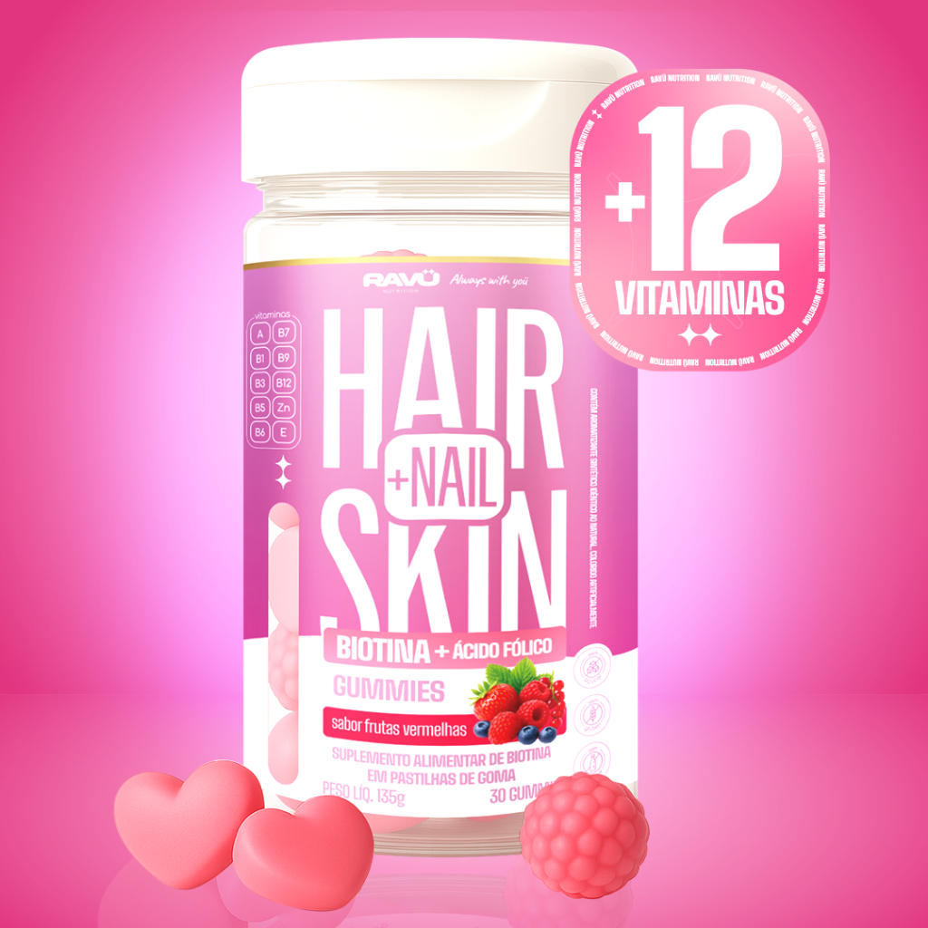 Vitamina para Cabelo em Gomas | Queda, Unhas e Pele | Ravu Hair Gummy