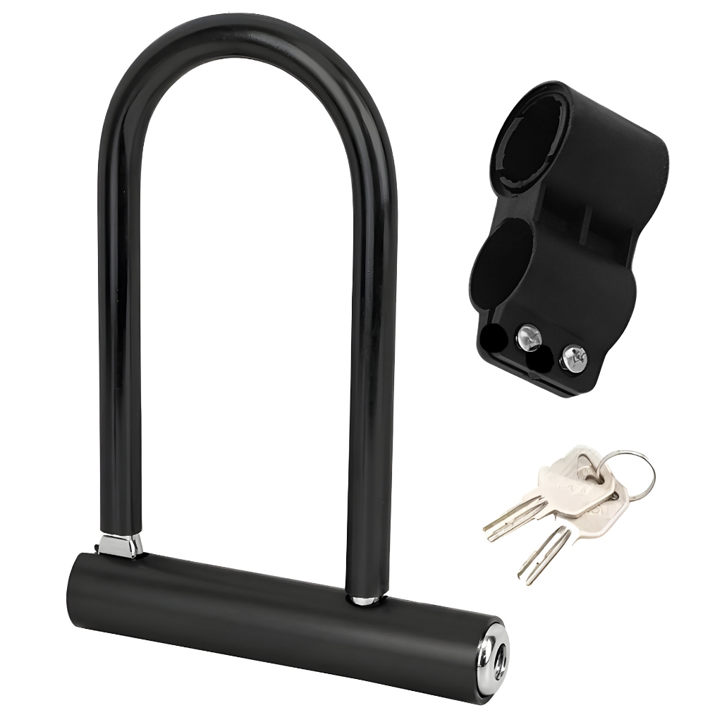 Cadeado U Lock Aço Reforçado para Bike Bicicleta com Chave Antifurto 18x14cm JustGoFit em Oferta na Shopee