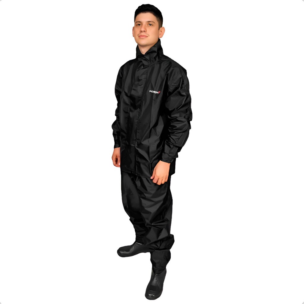 Capa De Chuva Nylon Impermeável Urban Pioneira Motoqueiro Com Zíper Velcro e Refletivo