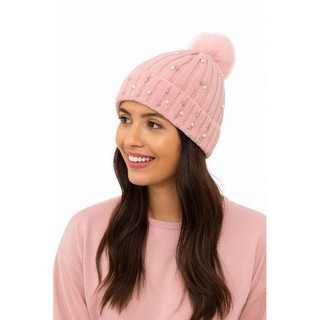 Touca feminina Elegância pérola forrada Inverno outono
