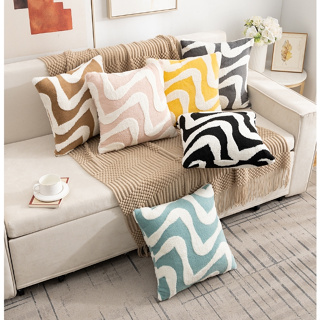 Capa de Almofada Decorativa Moderna Ondas Coloridas Estampa Abstrata em Oferta na Shopee