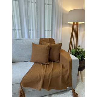 Peseira Manta Decorativa Pompom Sofá Sala Cama Luxo Tricot 150x90cm em Oferta na Shopee