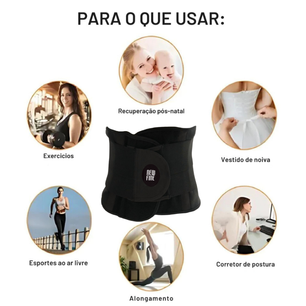 Cinta modeladora- cinta abdominal cinta para coluna infra vermelho e com 10 talas e 7 elasticos