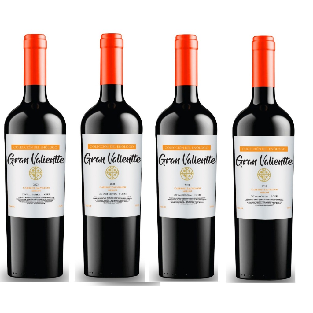 Kit 04 und Vinho Chileno Fino Seco Gran Valientte Red Blend Cabernet Sauvgnion/Merlot 750 ml em Oferta na Shopee