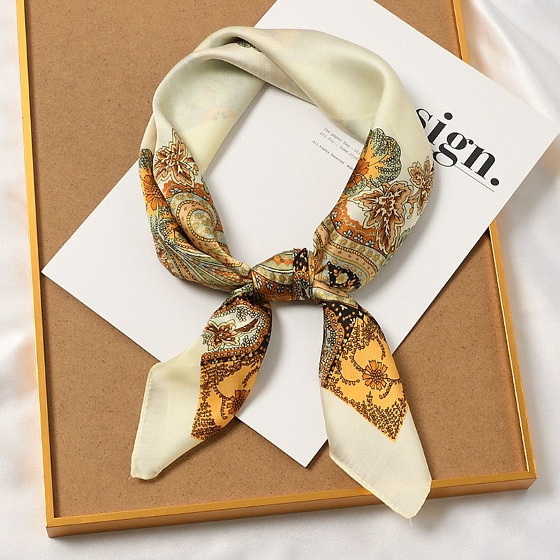 Lenço Cetim Feminino 50x50cm Vintage Paisley Quadrado Estampado Para Moda Pescoço Cabelo Bolsa em Oferta na Shopee