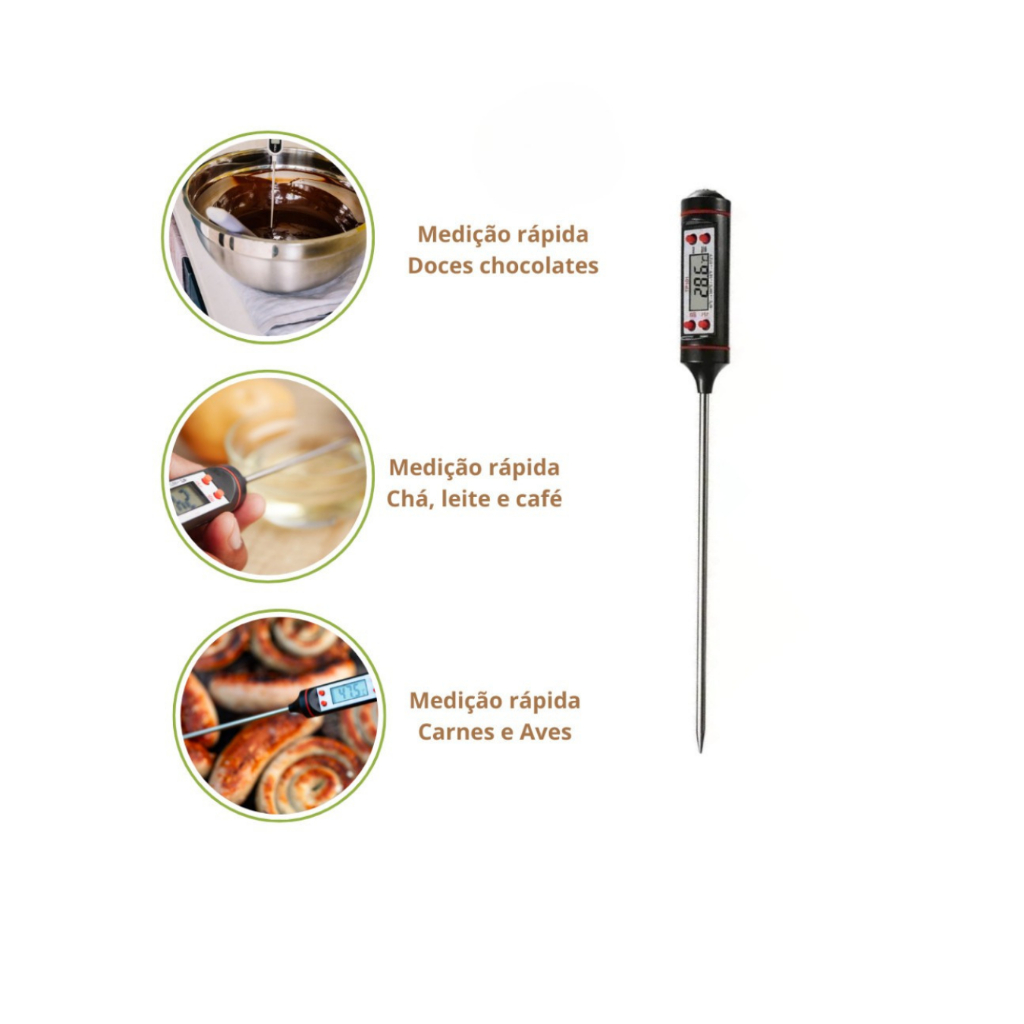 Termômetro culinário de Cozinha 15CM Digital Haster de 50ºC a 300ºC-Envio imediato