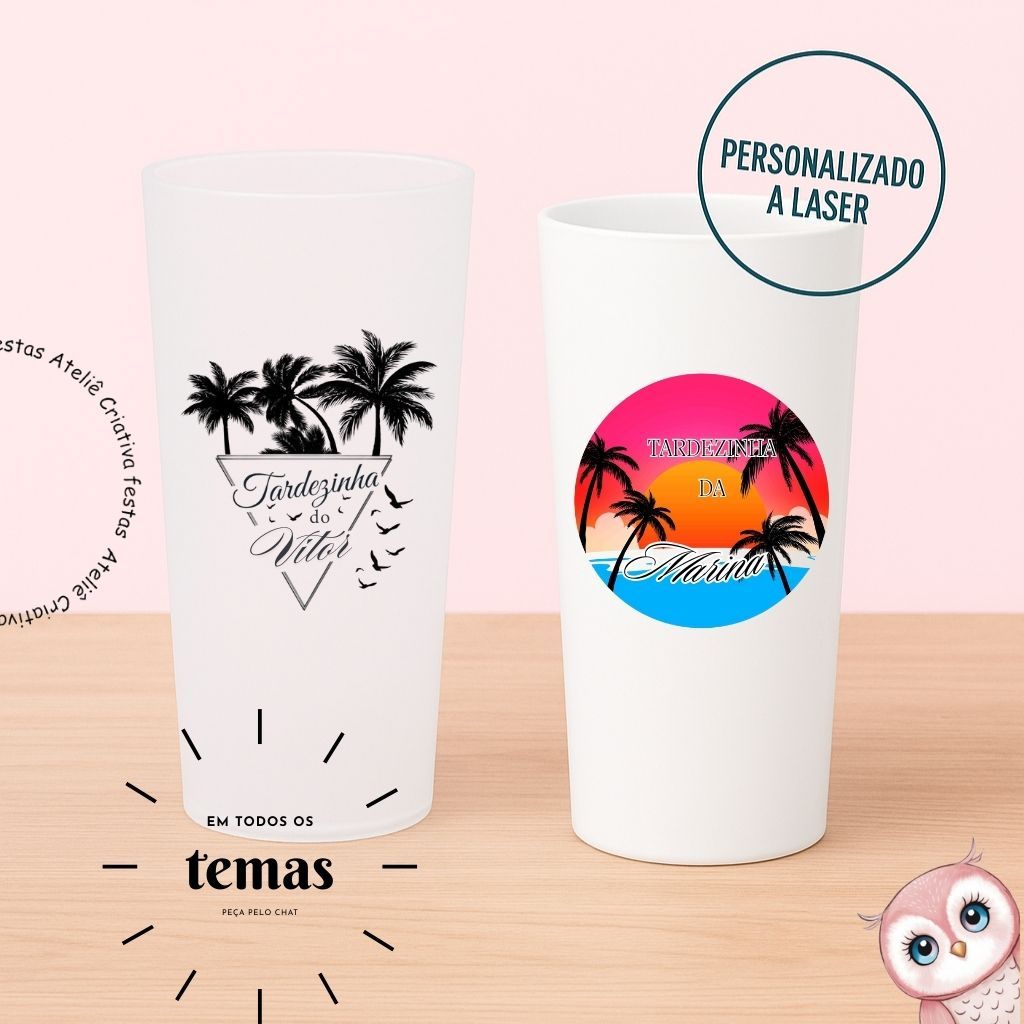 Kit de Copos Long Drink Personalizado Tardezinha Lembrancinha Festa Infantil Chá de Bebê Aniversário adulto