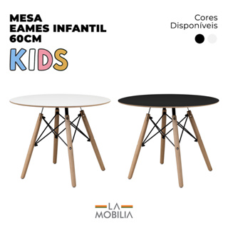 Mesa Infantil Eames Tampo Redondo 60cm - Cores em Oferta na Shopee