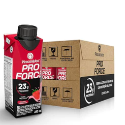 Kit 12 Bebida Lactea Pro Force 23g Frutas Vermelhas 250ml Piracanjuba