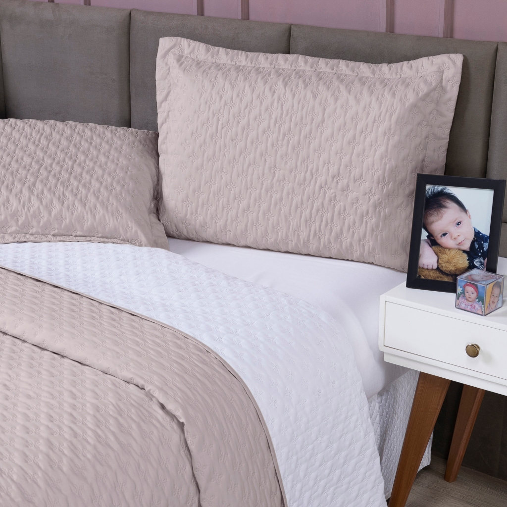 Kit Enxoval Cobre Leito SOLTEIRO, CASAL, QUEEN Supreme 200 fios Colcha Dupla Face