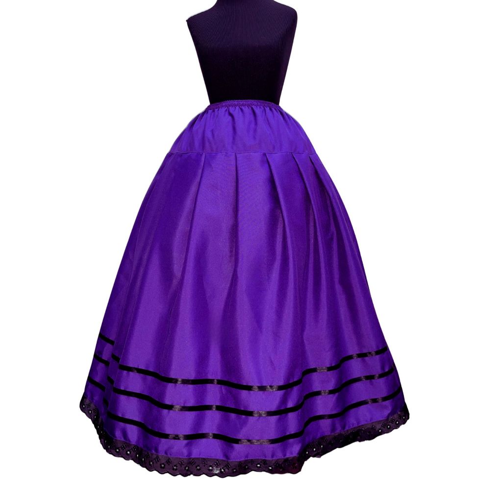 Saia Básica Roxa Com Fitas Preta Umbanda Candomblé em Oferta na Shopee