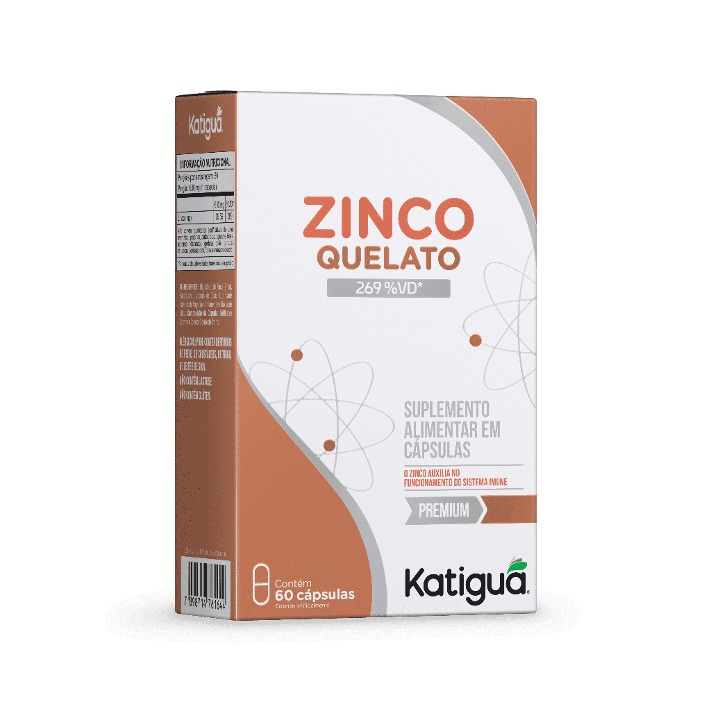 Zinco Quelato Katiguá – 60 Cápsulas • 29,5mg • 269% VD