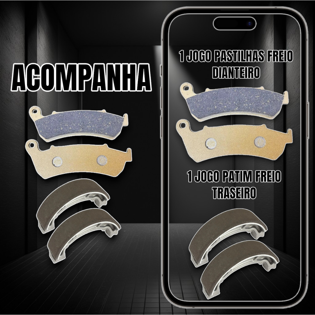 Patim Freio Traseiro + Pastilha Dianteira Haojue Dk150 — imagem 2 de 2