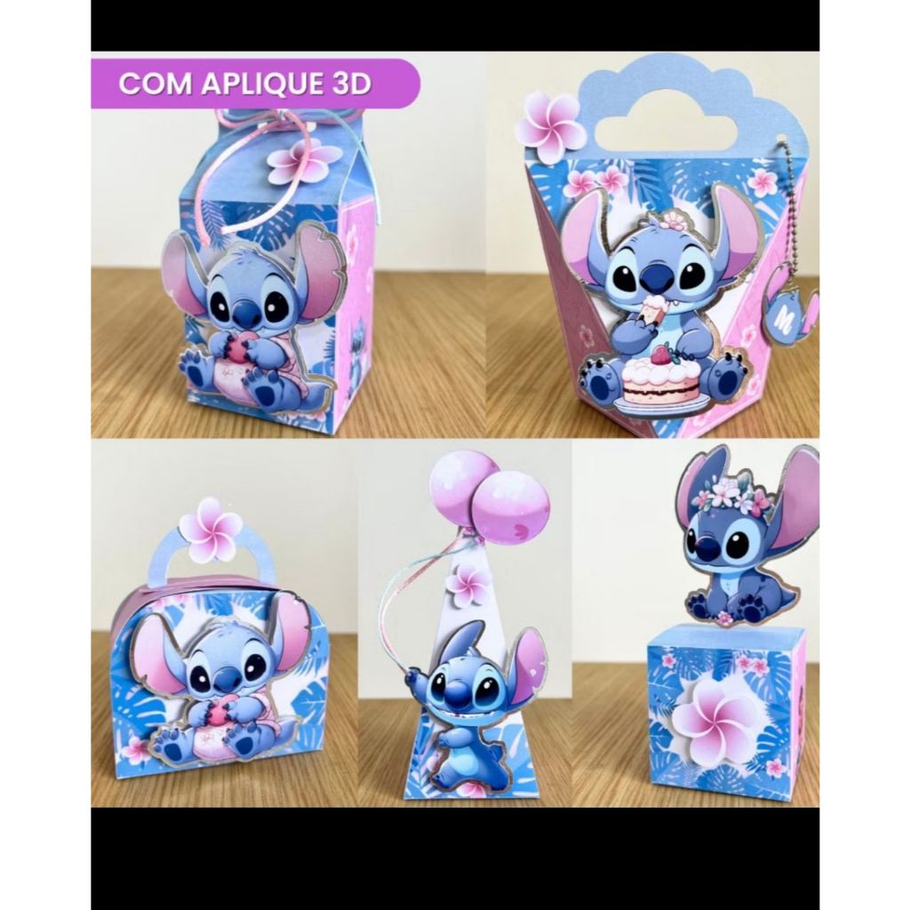kit Caixinha Stitch | Lembrancinha Stitch | Festa Infantil Stitch | Decoração Festa Stitch | Kit Personalizado Stitch