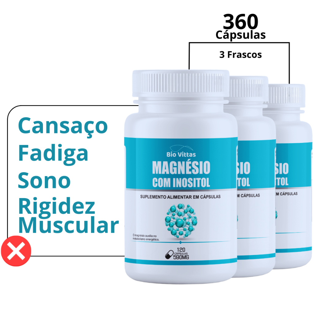 Magnésio e Inositol - Inositol/Malato/Bisglicinato ORIGINAL Qualidade Bio Vittas