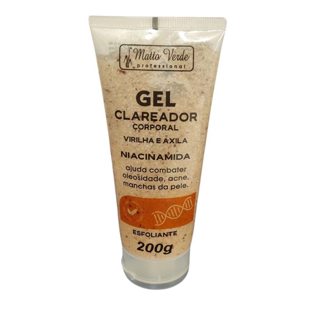 Gel Clareador Esfoliante Corporal Virilha e Axila Niacinamida Matto Verde 200g