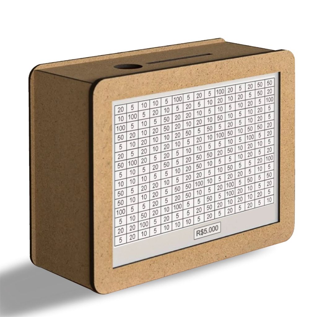 Cofre Desafio Caixa Dinheiro De Madeira Cofrinho Método Japonês 1000 5000 10000 Mdf em Oferta na Shopee