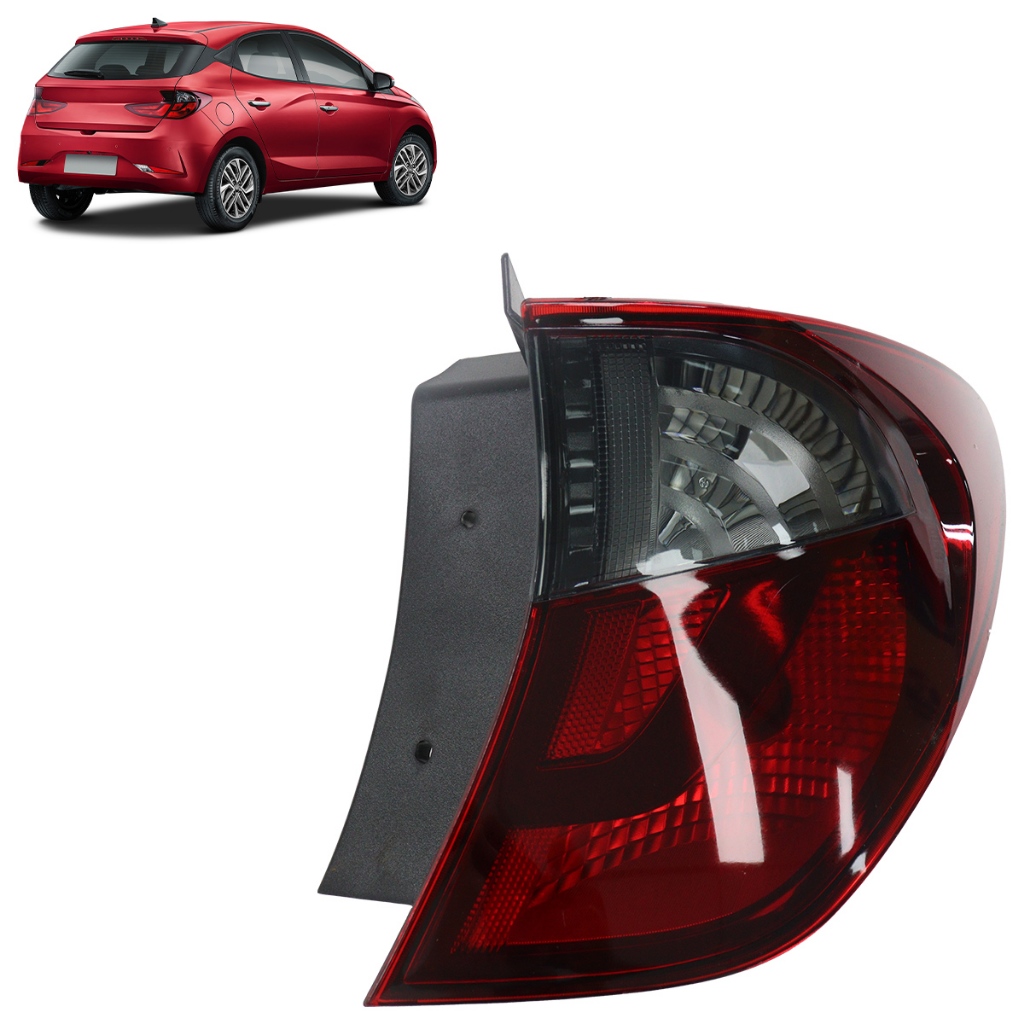 Lanterna Traseira Hb20 Hatch 2020 2021 2022 Fumê Bicolor Canto Lente Lisa Acrilico em Oferta na Shopee