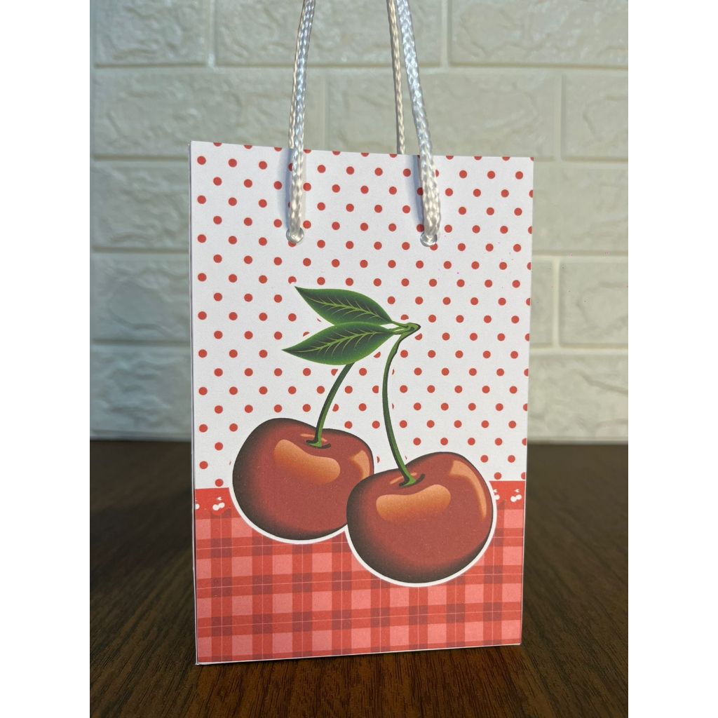 PEGUE E MONTE - Mini Sacolinha Surpresa Personalizada Lembrancinha Cereja Cerejinha