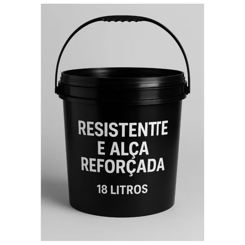 Balde Plástico Preto 18L com Tampa e Lacre – Segurança no Armazenamento Balde Plástico Preto 18L com Tampa e Lacre – Segurança no Armazenamento