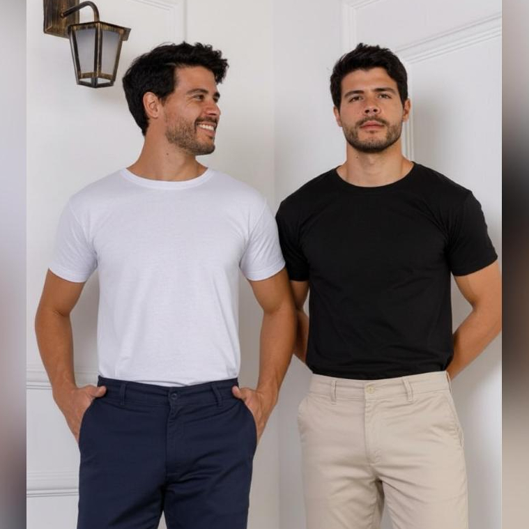 Camiseta Básica no Algodão Penteado 30.1