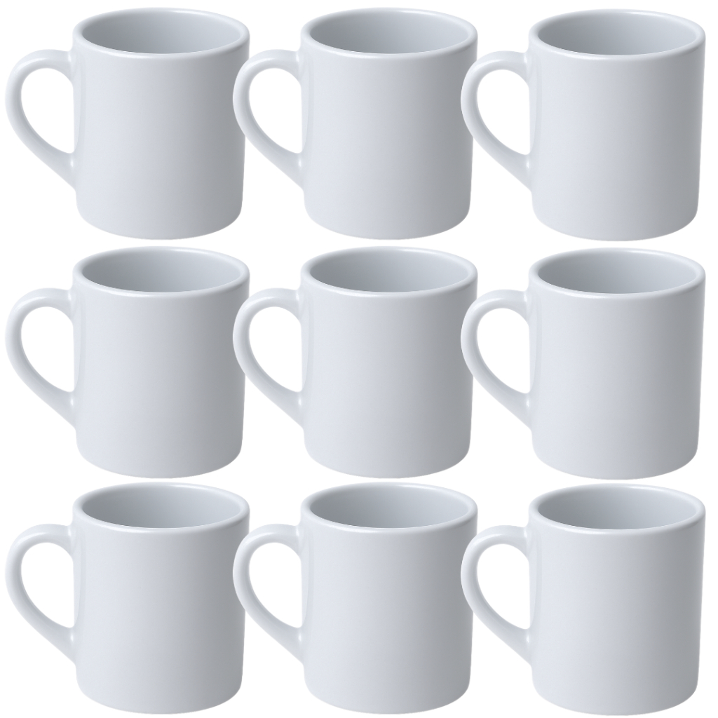 Jogo Caneca 120ml Branca de Porcelana Lisa Xícara Café Expresso Chá Chocolate Quente Resistente