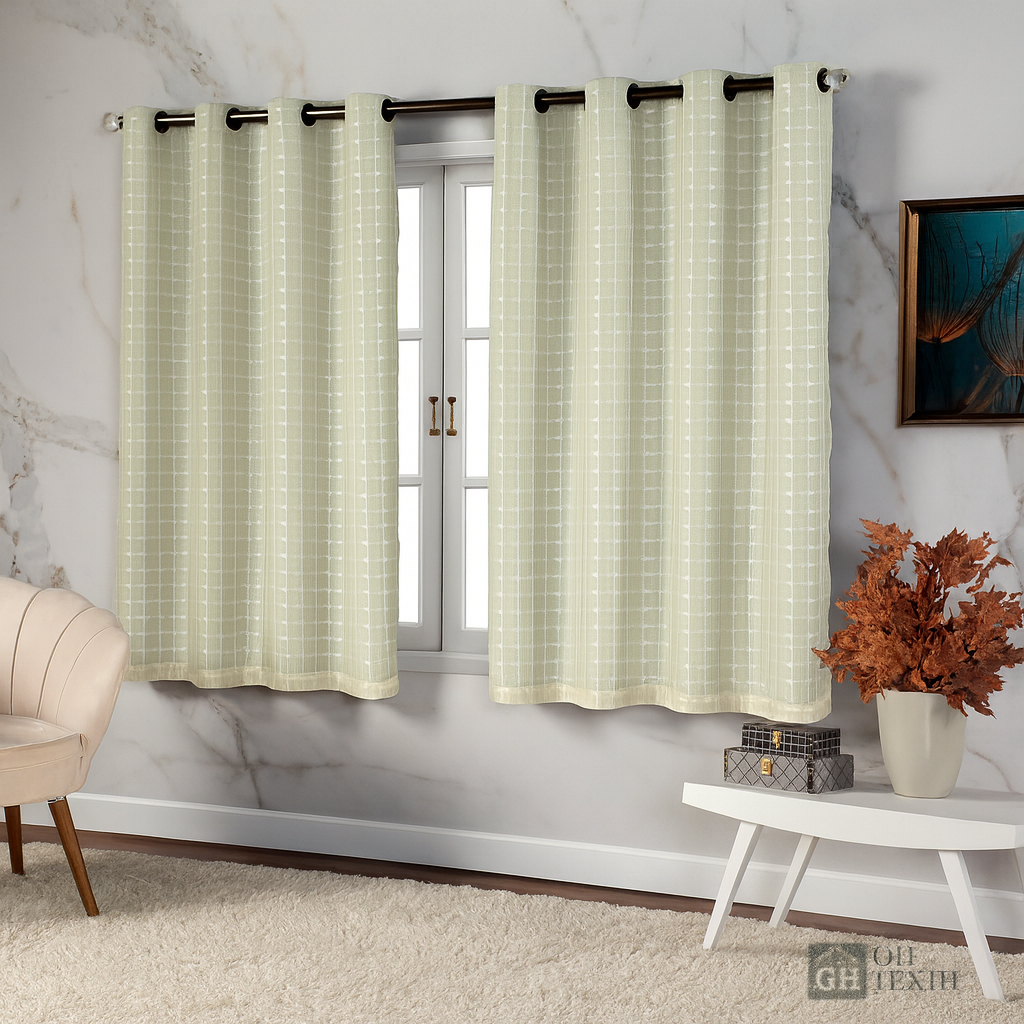 Cortina Blackout PVC 2,80×1,80m com Voil Xadrez Decorativo