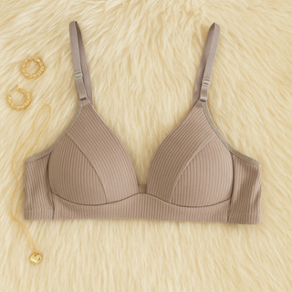 Sutiã Feminino Canelado Sem Aro e Com Bojo Soft Confortável – Alça Regulável M G GG Preto e Bege em Oferta na Shopee