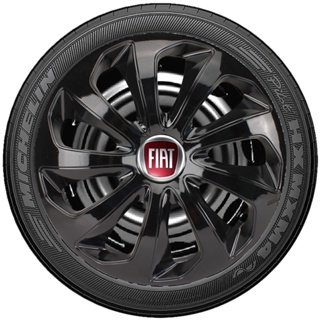 Jogo 4 Calotas Esportivas Aro 13 14 Preto Brilhante Compatível com Palio Uno Estrada Siena Argo em Oferta na Shopee