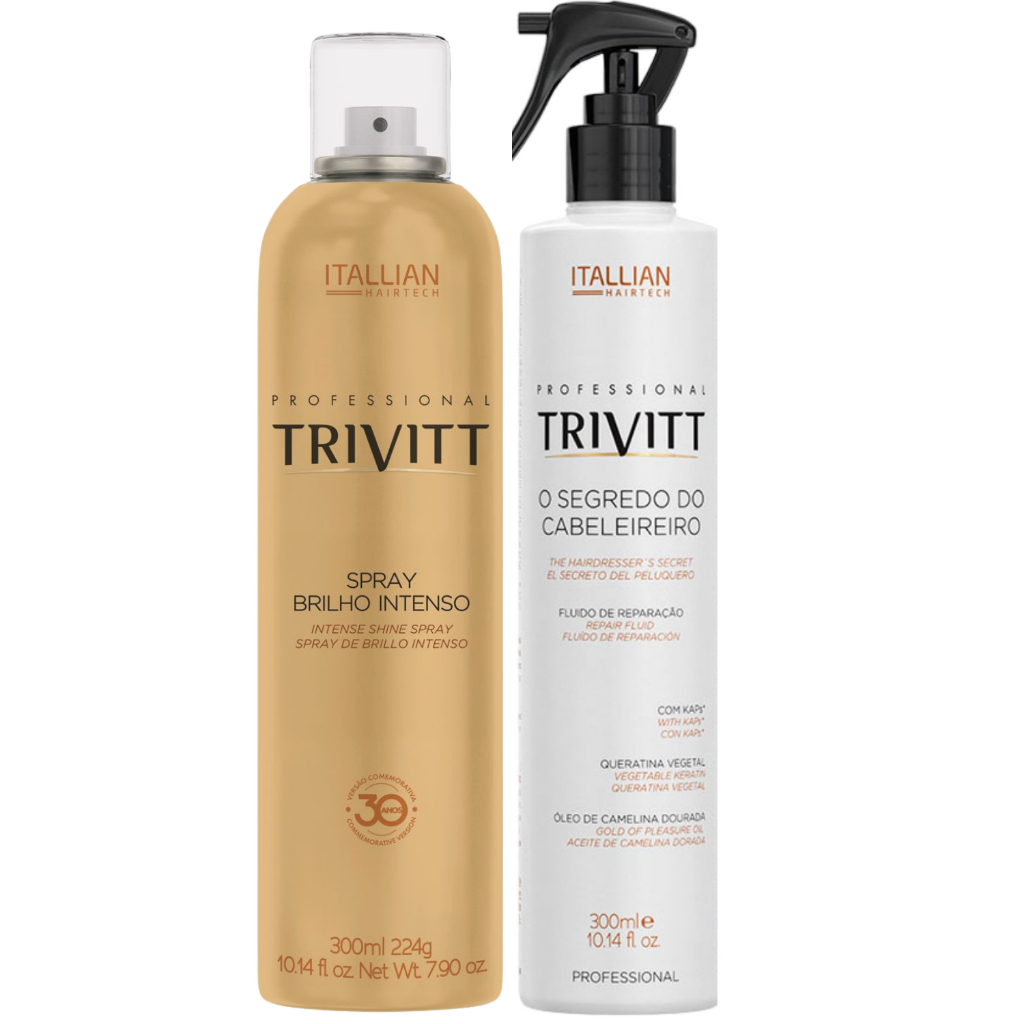 Spray De Brilho Intenso E Segredo Do Cabeleireiro Trivitt em Oferta na Shopee