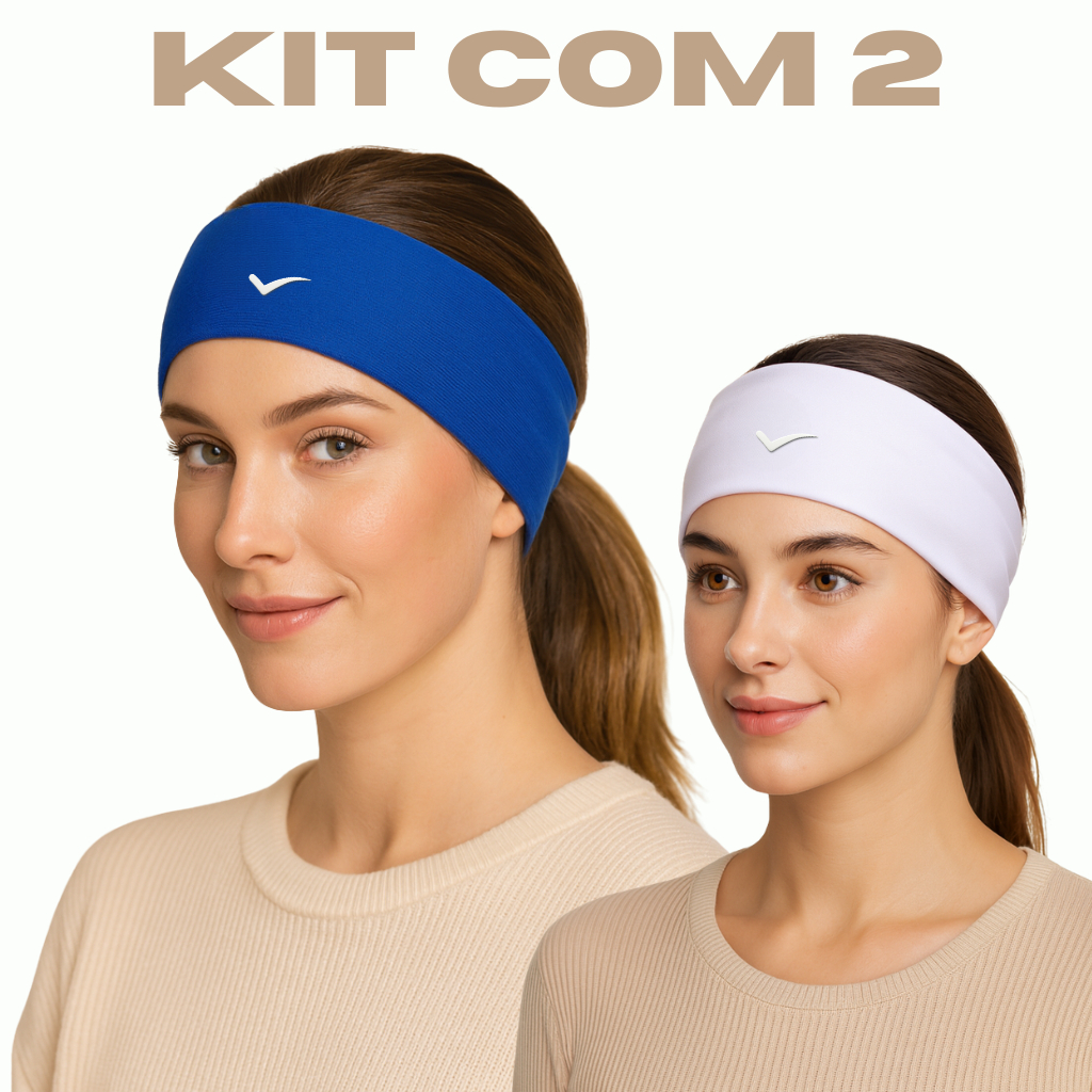 Kit com 2 testeiras anti suor faixa para cabelo envio em 24h esportes fênix