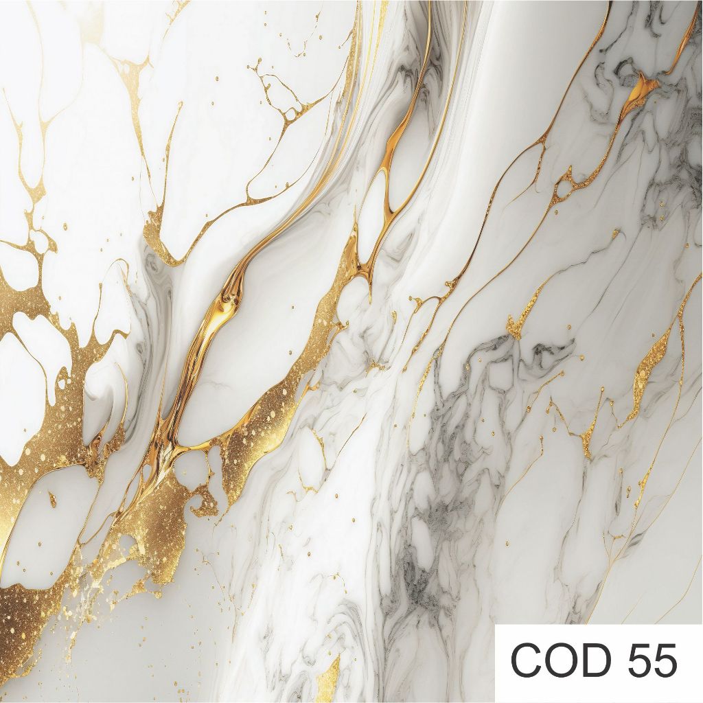 Papel de Parede Mármore Gold Adesivo Luxo com Detalhes Dourados para Sala ou Quarto