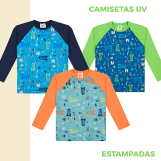 Kit 2 Camisas UV Infantil proteção solar - 1 a 14 anos - Menino e menina em Oferta na Shopee
