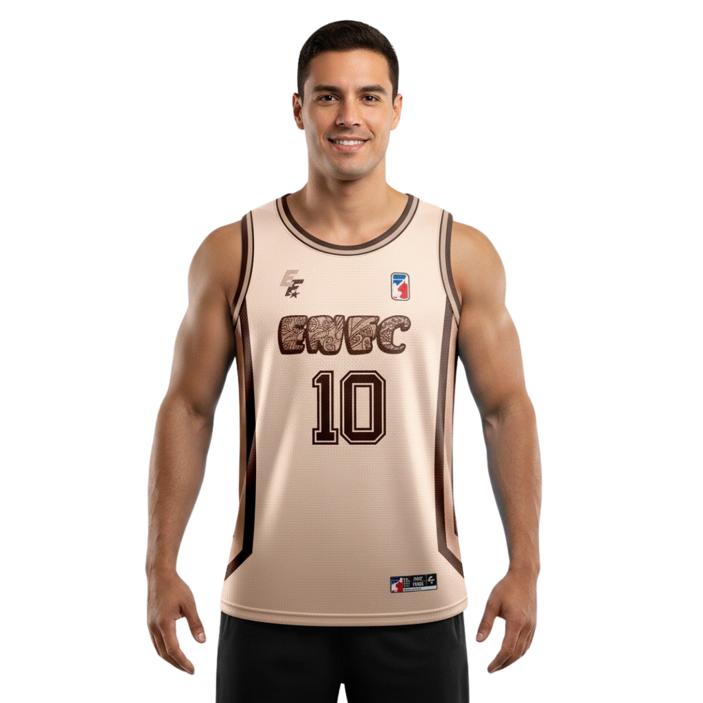 Camiseta Regata de Basquete Academia Treino Musculação Confortavel Marrom Claro