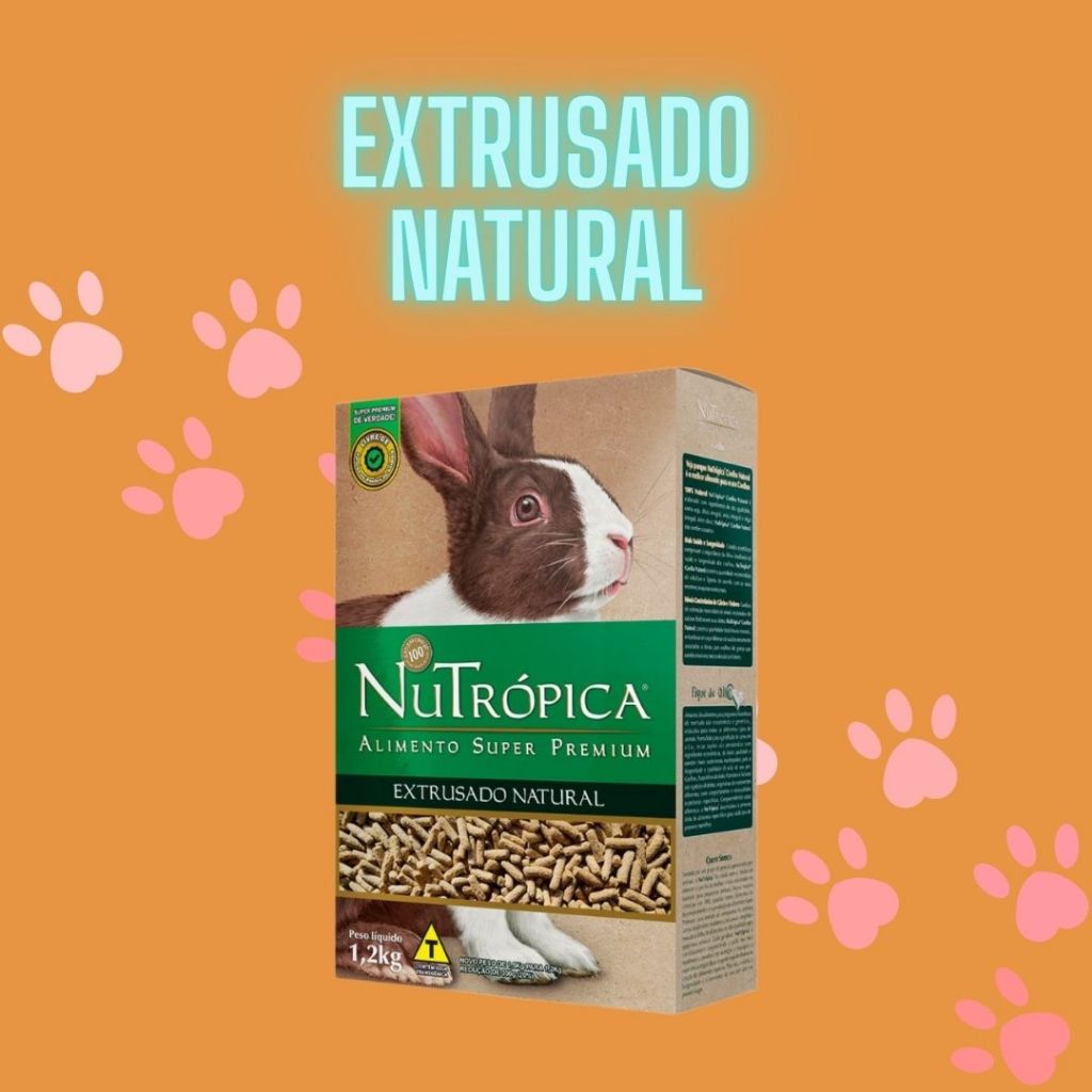 Ração Para Coelhos Fase Adulta Extrusado Natural 1,2kg Nutrópica