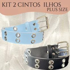 Kit 2 Cinto Plus Size Feminino Punk Rock Festa Verão Balada Casual 150 cm