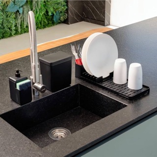 Kit Escorredor de Louça com Tapete Lixeira Dispenser Single em Oferta na Shopee