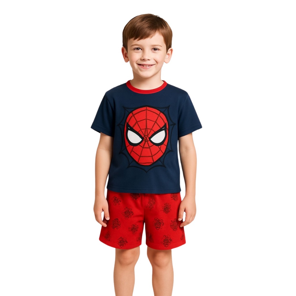 Pijama Infantil Menino Manga curta e short Homem Aranha Heroi Roupa de criança dormir em Oferta na Shopee