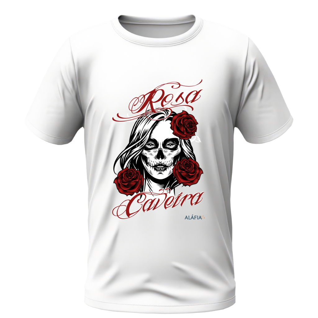 Camisa - Umbanda Candomblé - Aláfia - Rosa Caveira - Pomba Gira