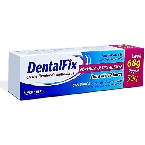 Fixador Dentalfix 68g creme sem sabor em Oferta na Shopee