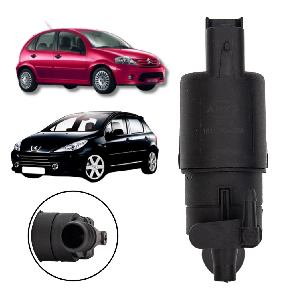 ELETROBOMBA 12V P/ RESERVATÓRIO DO PARA-BRISA CITROEN C3 2002/ PEUGEOT 207 em Oferta na Shopee