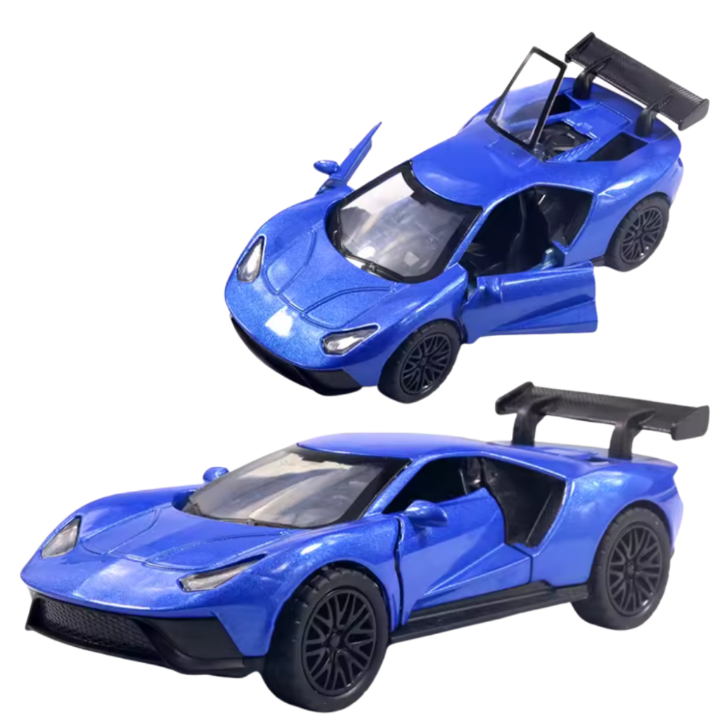Carrinho De Ferro FORD GT Miniatura Abre Porta Fricção Coleção - Metal, Alta Qualidade