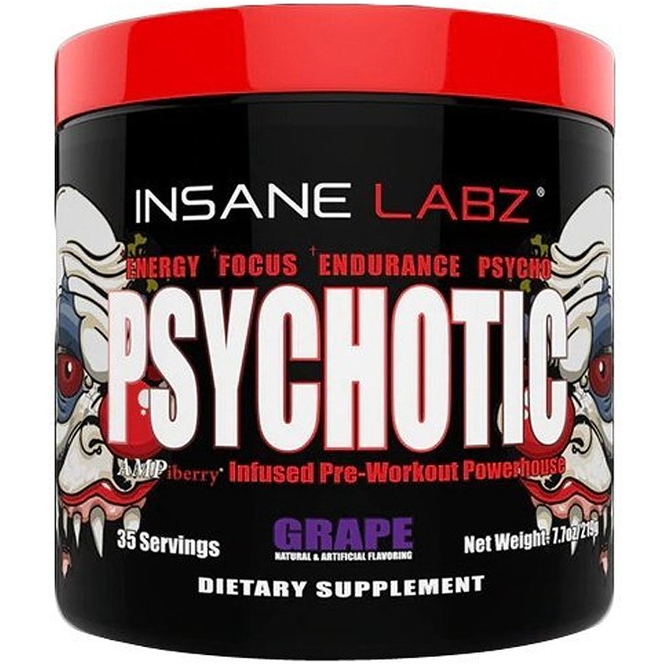 Psychotic Red Pré-Treino 219g 35 Porções Por Recipiente Sabor Uva - Insane Labz em Oferta na Shopee