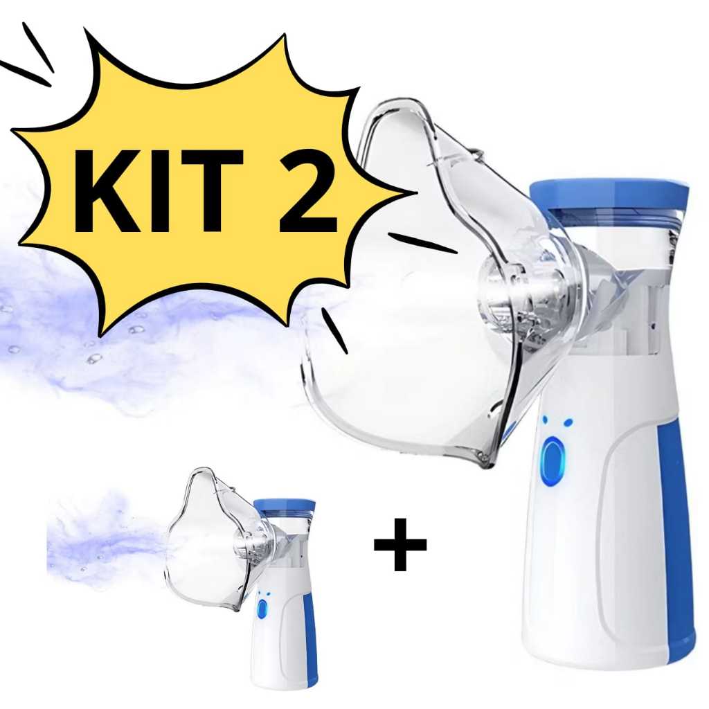 KIT 2 Nebulizadores Ultrassônico Inalador Portátil Recarregável Adulto e Infantil MT248 em Oferta na Shopee