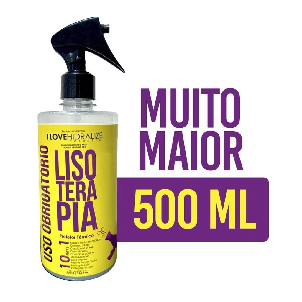 Protetor Térmico Defrizante 10 em 1 Capilar Lisoterapia Uso Obrigatório Liso Extremo 500ml