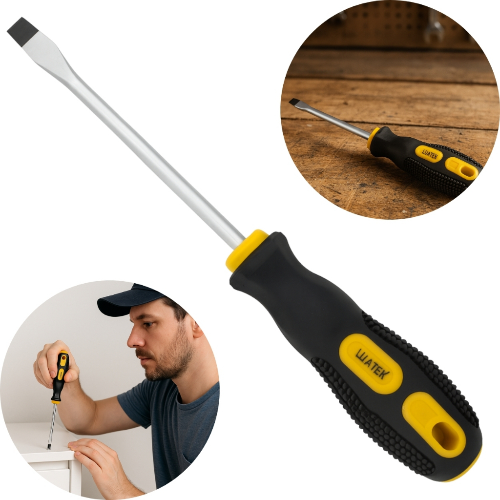 Chave De Fenda 20cm Profissional Imantada Cabo Emborrachado