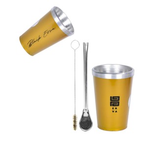 Kit Copo Black Redondo 300ml Interno Alumínio + Bomba Tradicional com Escova de Limpeza – Todas as Cores em Oferta na Shopee