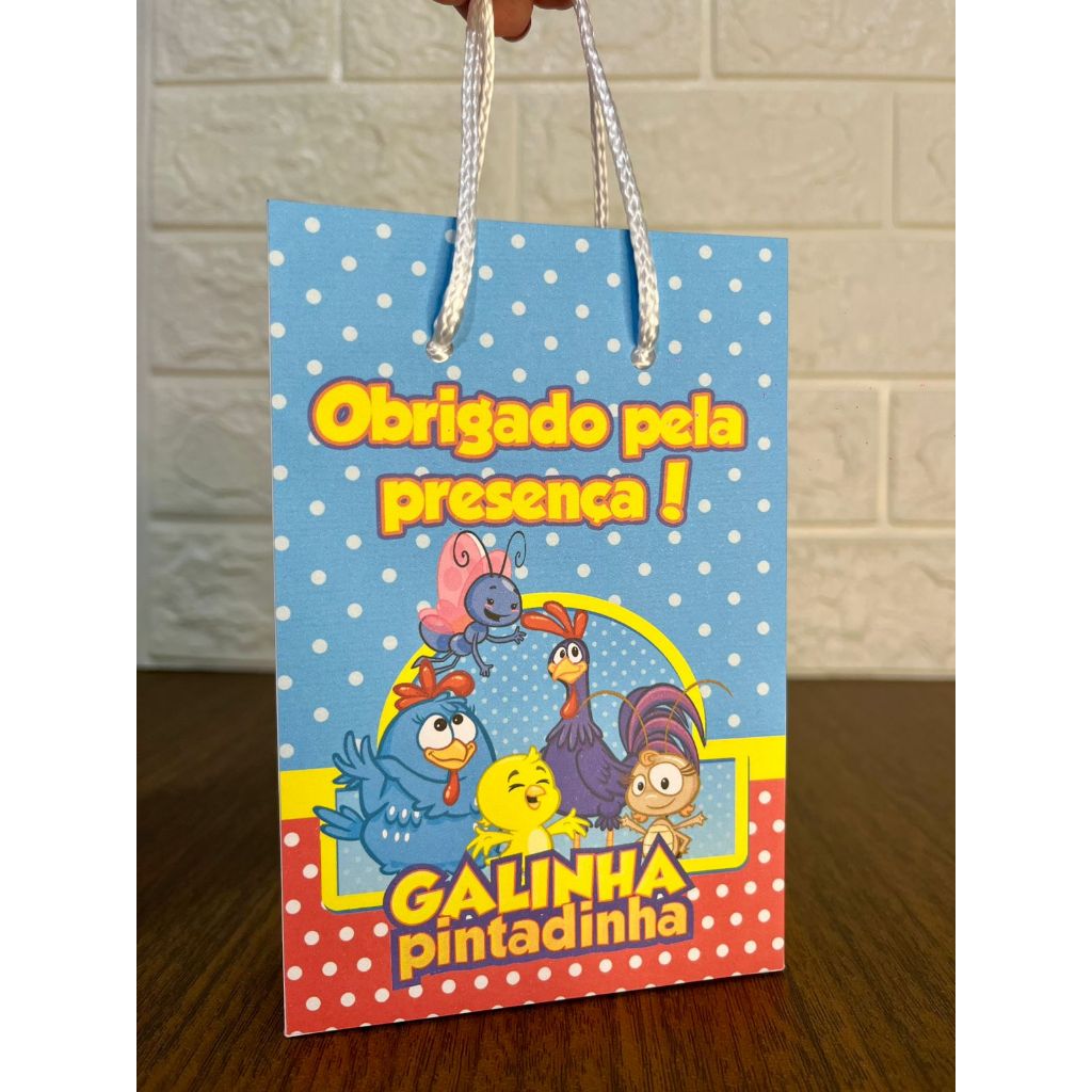 PEGUE E MONTE - Mini Sacolinha Surpresa Personalizada Lembrancinha Galinha Pintadinha