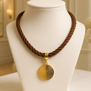 Colar Feminino Moderno com Pingente Pai Nosso Folheado 3 Milésimos choke em Oferta na Shopee